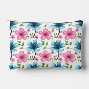 Roze en blauwe bloempatroon etui