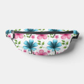 Roze en blauwe bloempatroon  heuptasje (Liggend)