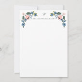 Roze en blauwe bloesem Botanische reuknoten Notitiekaartje (Achterkant)