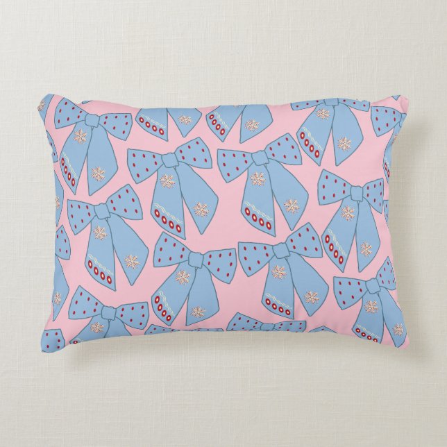 Roze en blauwe bogen accent kussen (Voorkant)