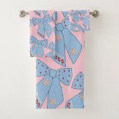 Roze en blauwe bogen bad handdoek (Insitu)