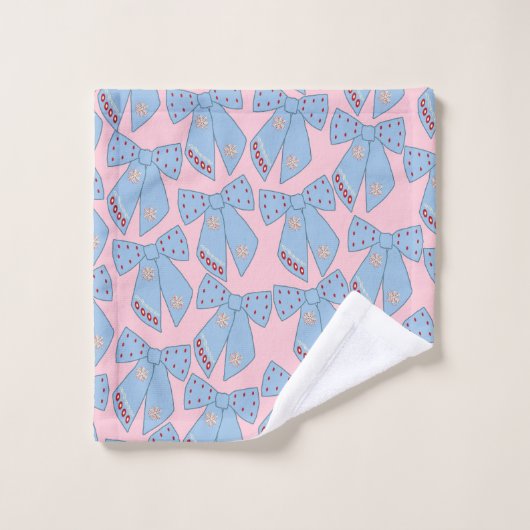Roze en blauwe bogen bad handdoek (Wasdoekje)