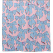 Roze en blauwe bogen douchegordijn (Voorkant)