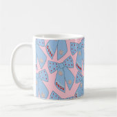 Roze en blauwe bogen koffiemok (Links)