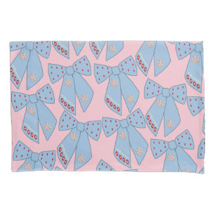 Roze en blauwe bogen kussensloop