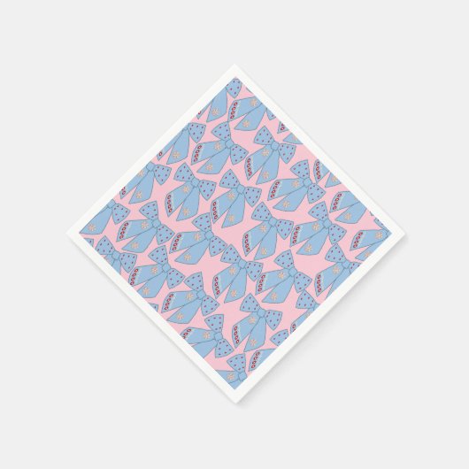 Roze en blauwe bogen servet (Hoek)