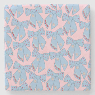 Roze en blauwe bogen stenen onderzetter