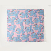 Roze en blauwe bogen wandkleed (Voorkant (horizontaal))