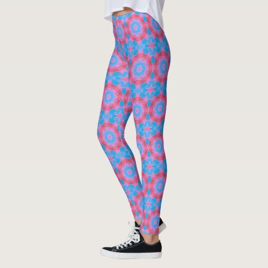 Roze en Blauwe Boho Ster Leggings (Links)
