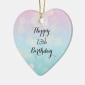 Roze en Blauwe Bokeh 13th Birthday Keramisch Ornament (Links)