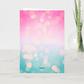 Roze en Blauwe Bokeh 33rd Birthday Kaart (Achterkant)