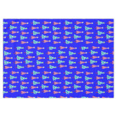 Roze en blauwe bomen Blauwe kerstfeestjes Tafelkleed (Voorkant (Horizontaal))