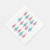 Roze en blauwe bomen Merry Kerstkerstkerstkerstker Servet (Hoek)