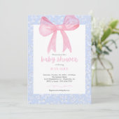 Roze en blauwe boog baby shower uitnodiging (Staand voorkant)