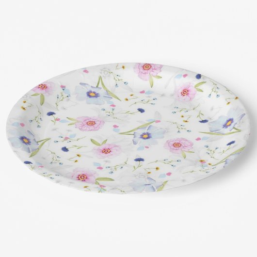  roze en blauwe Borden van flessenpapier Papieren Bordje (Gekanteld)