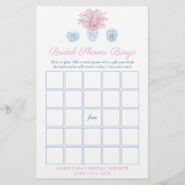  roze en blauwe bridal bingo Showkaart