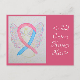 Roze en blauwe Briefkaart Ribbon Angel