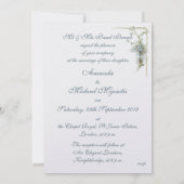 Roze en blauwe bruiloft met vergeet-me-nots kaart (Achterkant)