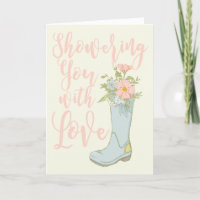 Roze en blauwe bruiloftsshower-uitnodigingskaart