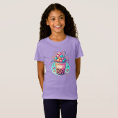 Roze en Blauwe Bubble Thee T-shirt (Voorkant volledig)