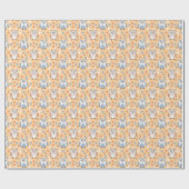 Roze en Blauwe Cartoon Uilen met Polkadot Patroon Cadeaupapier (Vlak)