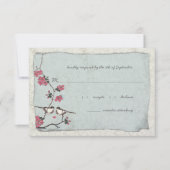 Roze en Blauwe Cherry Blossom Chickadee RSVP (Voorkant)
