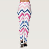 Roze en Blauwe Chevron Leggings (Achterkant)