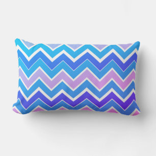 Roze en blauwe Chevron Print Lumbar Pillow Kussen