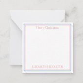 Roze en Blauwe Chinoiserie Deer Head Notitiekaartje (Achterkant)