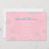 Roze en Blauwe Circles Baby shower Uitnodiging (Voorkant)