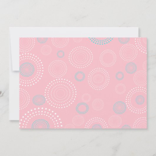 Roze en Blauwe Circles Baby shower Uitnodiging (Achterkant)