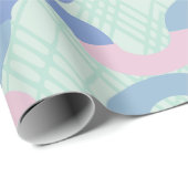 Roze en blauwe cirkel cadeaupapier (Rol Hoek)