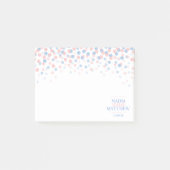 Roze en blauwe confetti bruiloft post het merkt op post-it® notes (Voorkant)