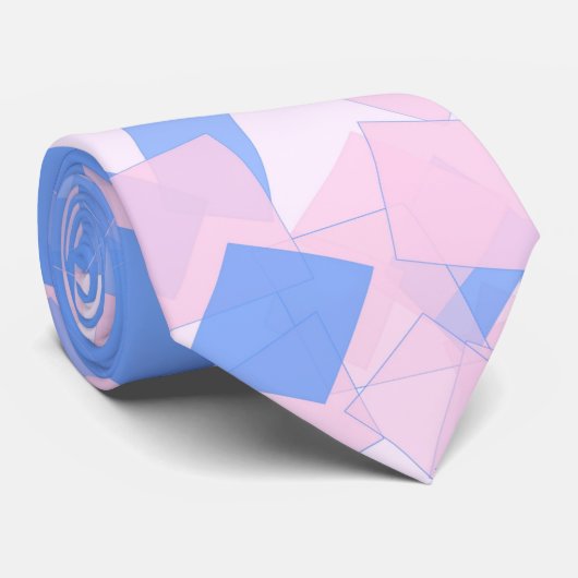 Roze en blauwe Confetti Stropdas (Opgerold)