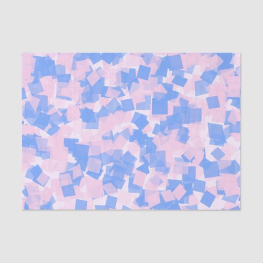 Roze en blauwe Confetti Tissuepapier (Voorkant)