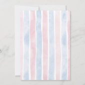 Roze en Blauwe Coquette Bow Gender Reveal Party Kaart (Achterkant)