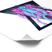 Roze en blauwe Cosmonaut hipster Foto Afdruk (Hoek)
