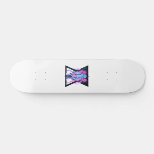 Roze en blauwe Cosmonaut hipster Persoonlijk Skateboard (Horizontaal)