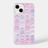 Roze en Blauwe Curve Patroon Telefoon Case iPhone Hoesje (Achterkant)