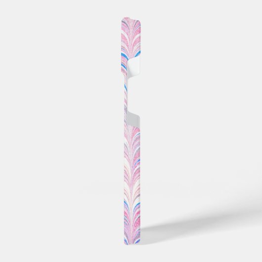 Roze en Blauwe Curve Patroon Telefoon Case iPhone Hoesje (Linkerkant)