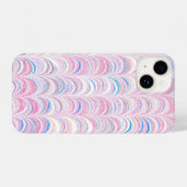 Roze en Blauwe Curve  Patroon Telefoon Case iPhone Hoesje (Achterkant horizontaal)
