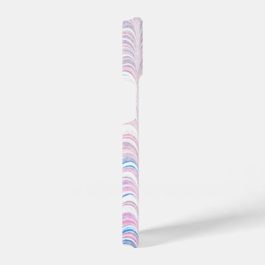 Roze en Blauwe Curve Patroon Telefoon Case iPhone Hoesje (Rechterkant)