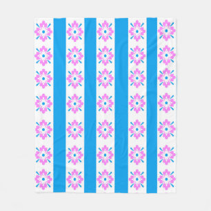 Roze en Blauwe Damast Deken