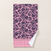 Roze en blauwe  damesmonogram badkuip bad handdoek (Handdoek)