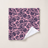 Roze en blauwe  damesmonogram badkuip bad handdoek (Wasdoekje)