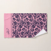 Roze en blauwe  damesmonogram badkuip bad handdoek (Handdoek)