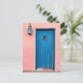 roze en blauwe deur Tucson Arizona Foto Briefkaart (Staand voorkant)