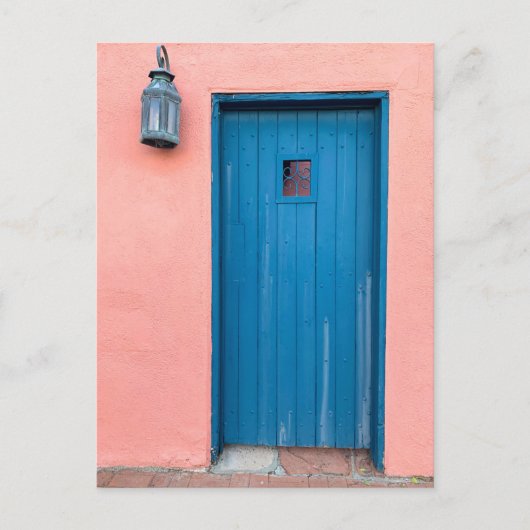 roze en blauwe deur Tucson Arizona Foto Briefkaart (Voorkant)