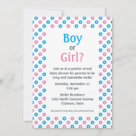 Roze en Blauwe Diagonale Dot Geslacht Onthullen Do Kaart