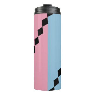 Roze en Blauwe Diamant Diagonaal  Thermosbeker